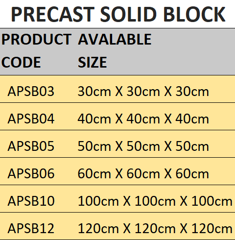 Precast Solid Block